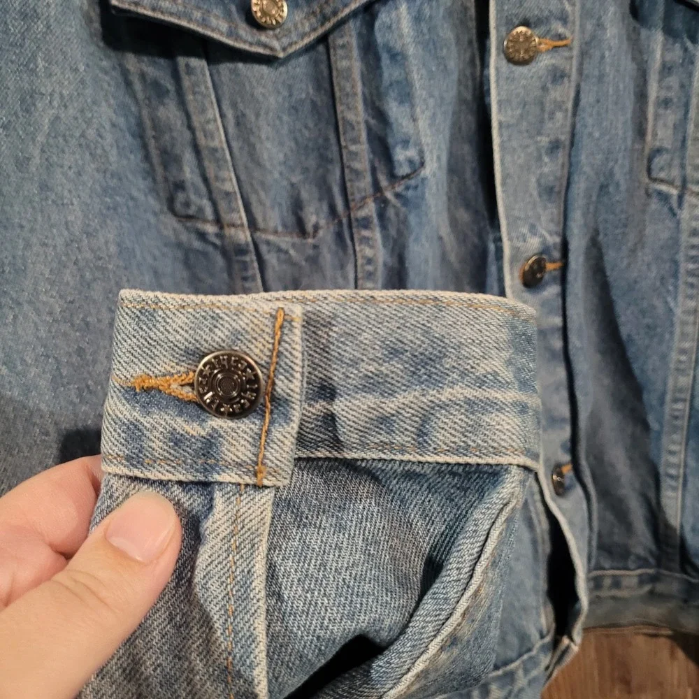 Vintage Tyca Denim Jean Jacket Embossed German Shepherd Dog USA Made Sz XL